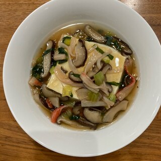 椎茸のあんかけ豆腐